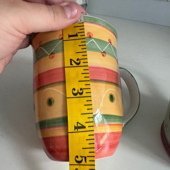 SET of 2 Patterned Heavier Weight Coffee Cups Mugs Tea Floral Polka Dot - Picture 13 of 14